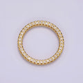 14K Gold plated 15.5mm Open Round Clear Micro Paved CZ Charm Supply | Z-477 - DLUXCA