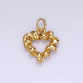 14K Gold plated 15.5mm Twisted Spiral Coil Open Heart Charm in Gold & Silver | N1104 N1105