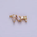 14K Gold plated 15mm CZ Multicolor Teardrop Marquise Round Abstract Mini Add-On Charm | AC821 - DLUXCA