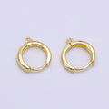 14K Gold plated 15mm Huggie Hoop Earrings Findings | Z663 - DLUXCA