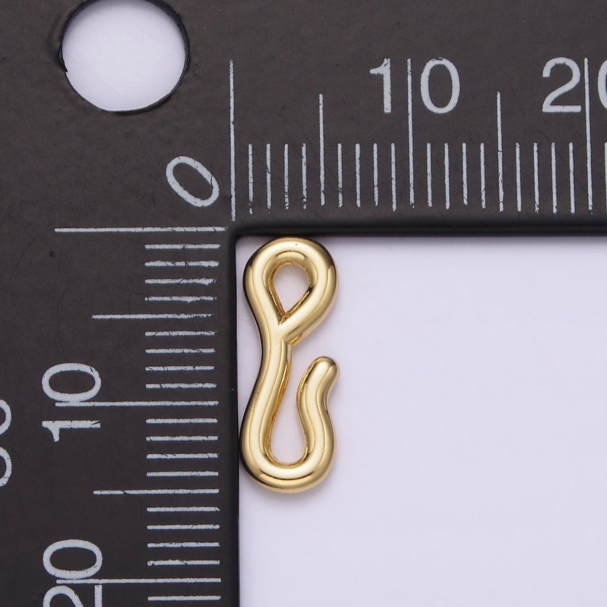 14K Gold plated 15mm Minimalist Wiggly Hook Closure Supply Findings in Gold & Silver | Z652 - DLUXCA