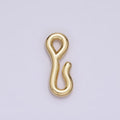 14K Gold plated 15mm Minimalist Wiggly Hook Closure Supply Findings in Gold & Silver | Z652 - DLUXCA