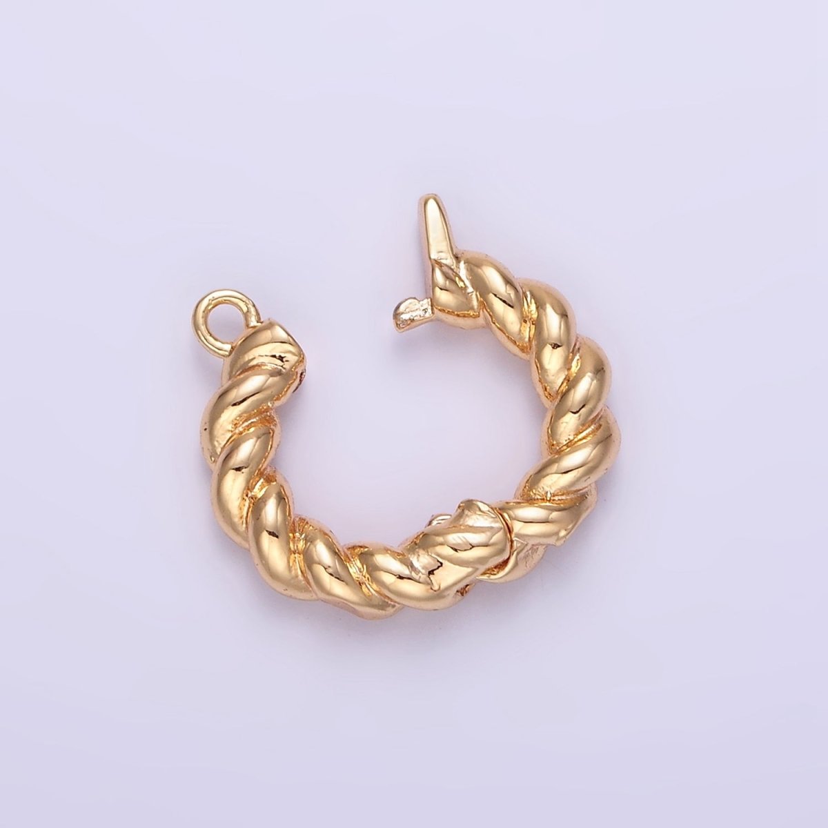 14K Gold plated 15mm Round Croissant Enhancer Clasps Closure Findings | Z796 - DLUXCA
