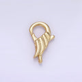 14K Gold plated 15mm Wings Croissant Lobster Clasps Closure Findings | Z764 - DLUXCA