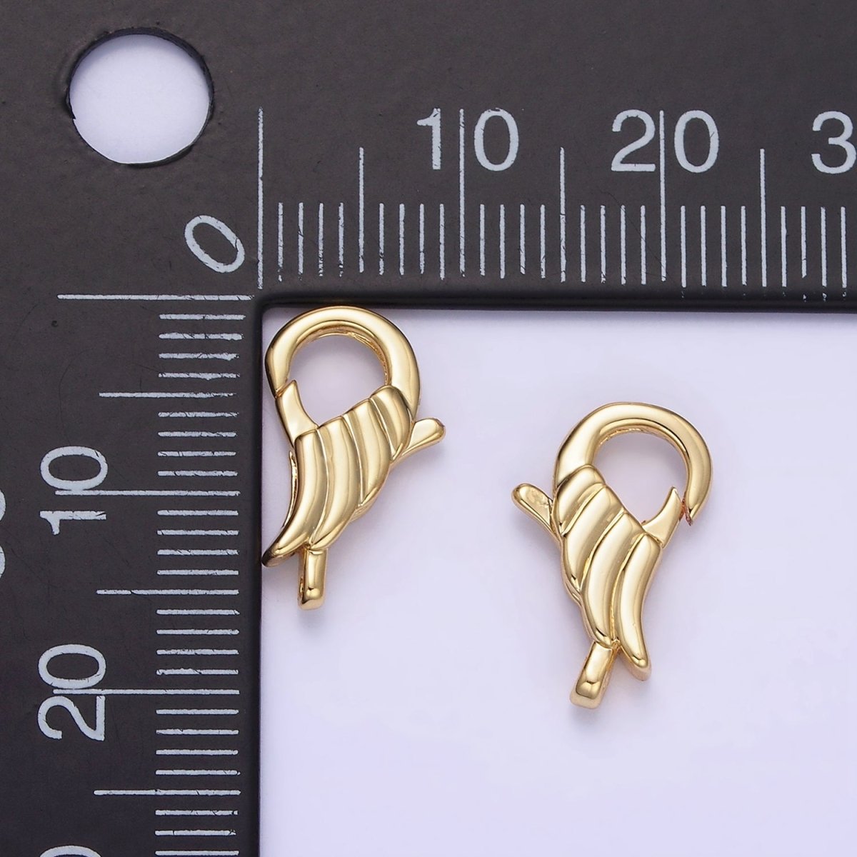 14K Gold plated 15mm Wings Croissant Lobster Clasps Closure Findings | Z764 - DLUXCA
