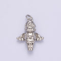 14K Gold plated 16.5mm Standing Cherub Baby Angel Puffed Charm in Silver & Gold | N1511 N1512
