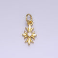 14K Gold plated 16mm Clear CZ Fleury Cross Add-On Charm | AG647 - DLUXCA