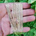 14K Gold plated 1.6mm Sunburst Scroll 19.6 Inch Layering Chain Necklace | WA-270 Clearance Pricing - DLUXCA