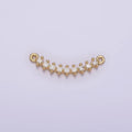 14K Gold plated 17.5mm Clear CZ Curved Connector | G-076 - DLUXCA