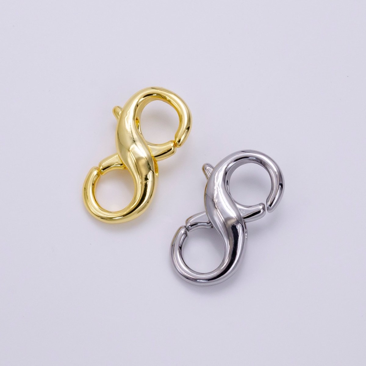 14K Gold plated 18mm Double Lobster Claw Clasps Jewelry Finding Supply in Gold & Silver | Z683 - DLUXCA