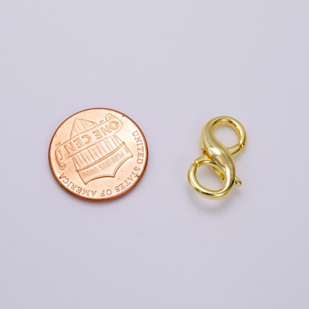 14K Gold plated 18mm Double Lobster Claw Clasps Jewelry Finding Supply in Gold & Silver | Z683 - DLUXCA