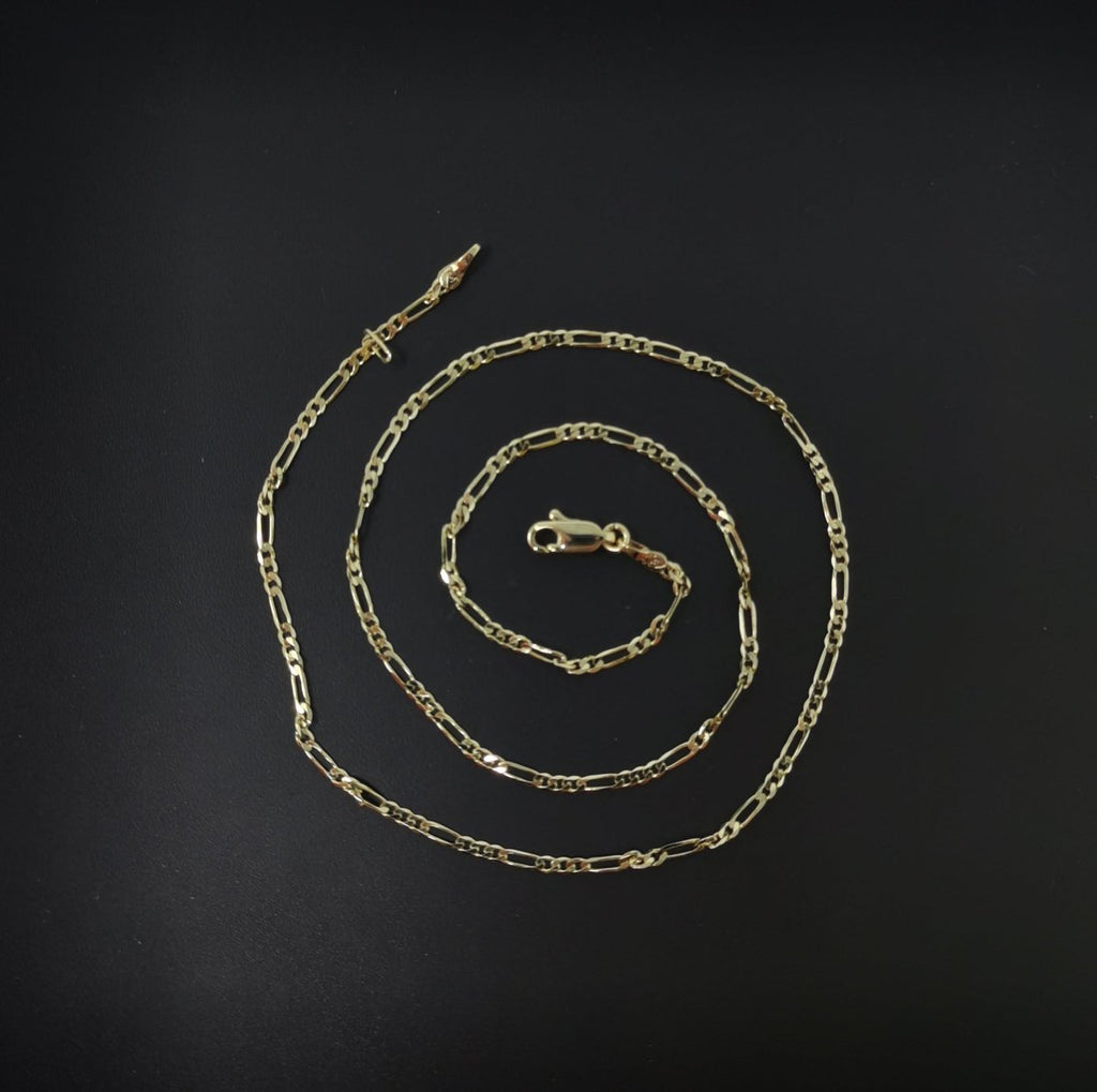 14K Gold plated 1.8mm Figaro Chain 23.5 inch Finished Necklace For Wholesale Necklace Dainty Jewelry Making Supplies | WA-485 Clearance Pricing - DLUXCA