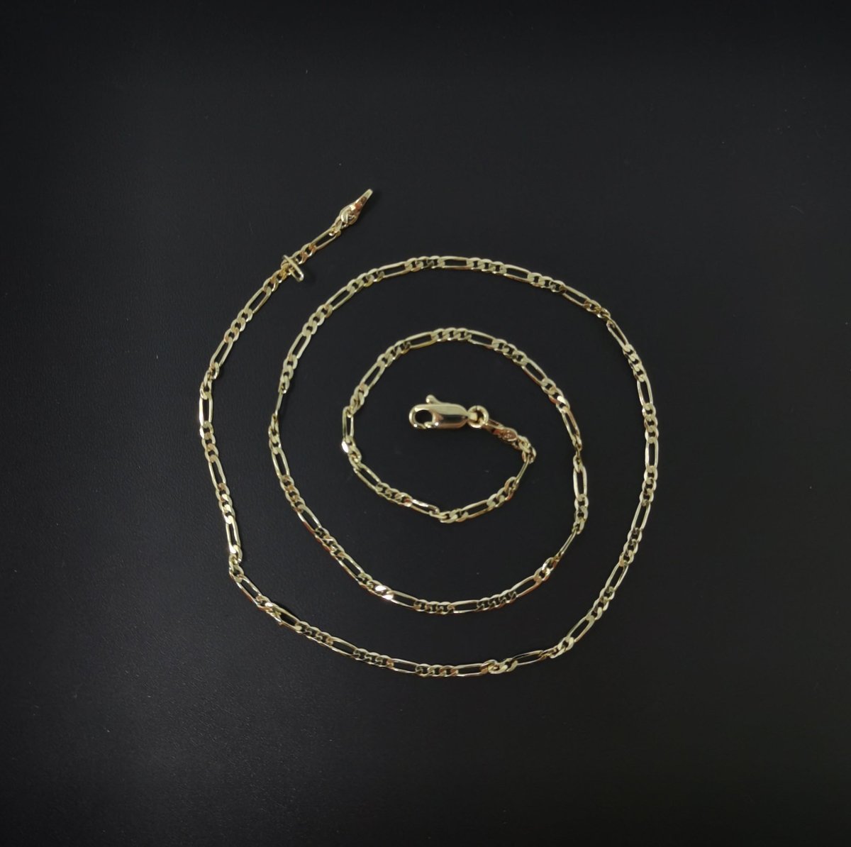 14K Gold plated 1.8mm Figaro Chain 23.5 inch Finished Necklace For Wholesale Necklace Dainty Jewelry Making Supplies | WA-485 Clearance Pricing - DLUXCA