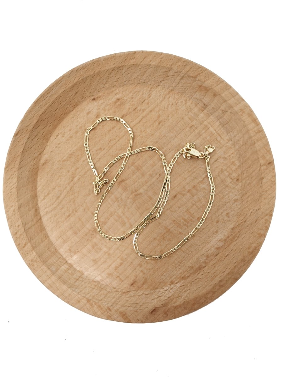 14K Gold plated 1.8mm Figaro Chain 23.5 inch Finished Necklace For Wholesale Necklace Dainty Jewelry Making Supplies | WA-485 Clearance Pricing - DLUXCA