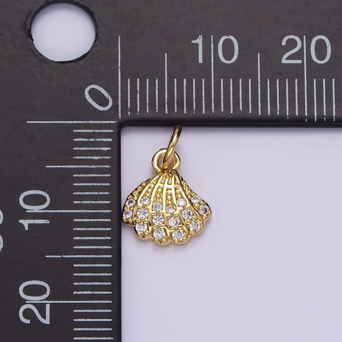 14K Gold plated 20.5mm Clear Micro Paved CZ Sledgehammer Construction Tool Charm | N1245 - DLUXCA