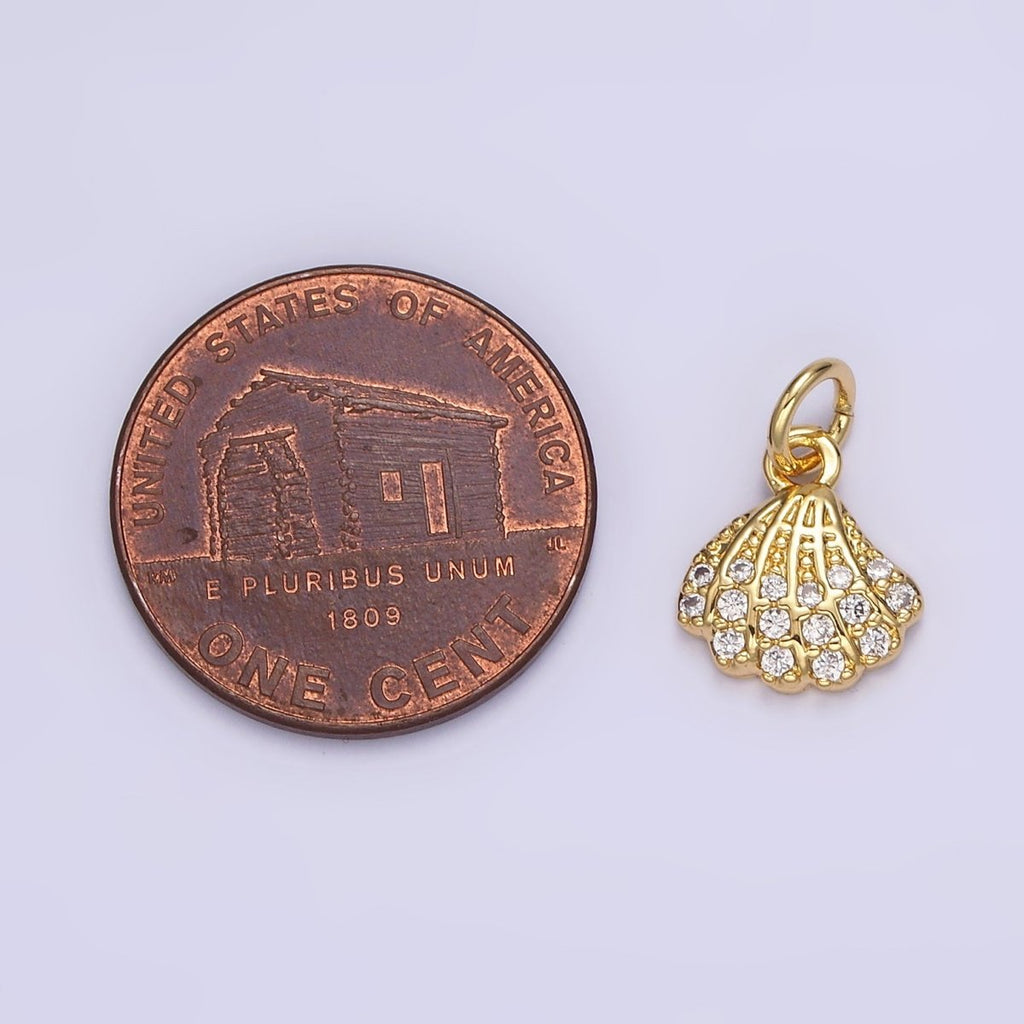 14K Gold plated 20.5mm Clear Micro Paved CZ Sledgehammer Construction Tool Charm | N1245 - DLUXCA