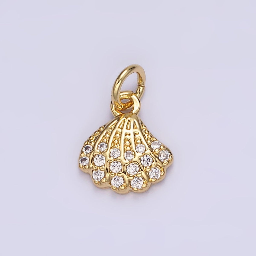 14K Gold plated 20.5mm Clear Micro Paved CZ Sledgehammer Construction Tool Charm | N1245 - DLUXCA