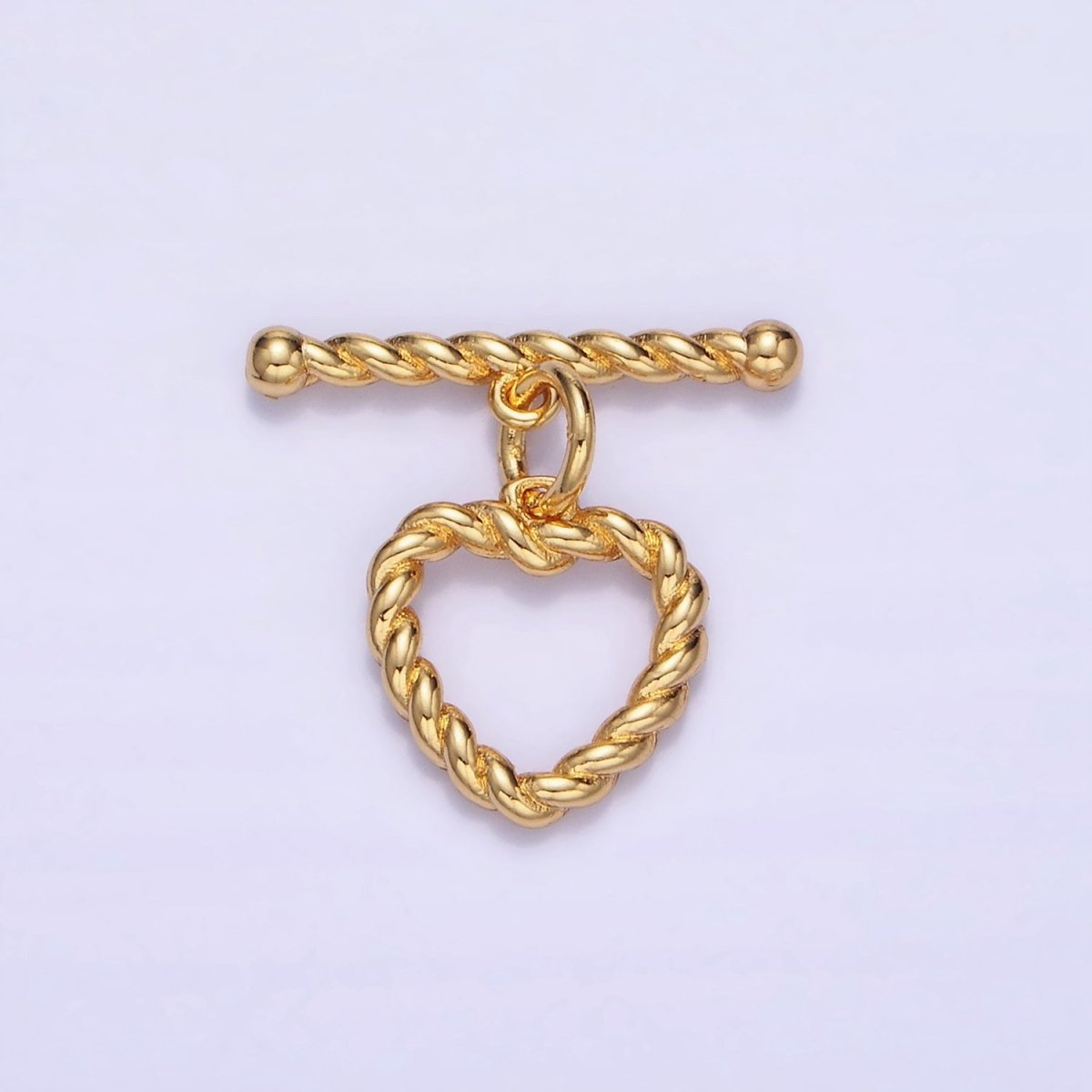 14K Gold plated 20mm Heart Croissant Toggle Clasps Closure Findings | Z778 - DLUXCA