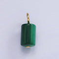 14K Gold plated 20mm Malachite Gemstone Tube Drop Charm | AG705 - DLUXCA