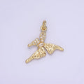 14K Gold plated 20mm Micro Paved CZ Butterfly Insect Wings | AG734 - DLUXCA