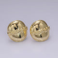 14K Gold plated 20mm Molten Drip Round Dome C-Shaped Hoop Earrings | V465 - DLUXCA