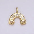 14K Gold plated 20mm Multicolor, Clear CZ Rainbow Cloud Pendant | AH082 AH084 - DLUXCA
