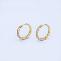 14K Gold plated 23mm Double Micro Paved CZ Endless Hoop Earrings | AB1541 - DLUXCA