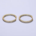 14K Gold plated 23mm Micro Paved CZ Front-Facing Endless Hoop Huggie Earrings | AD1375 - DLUXCA