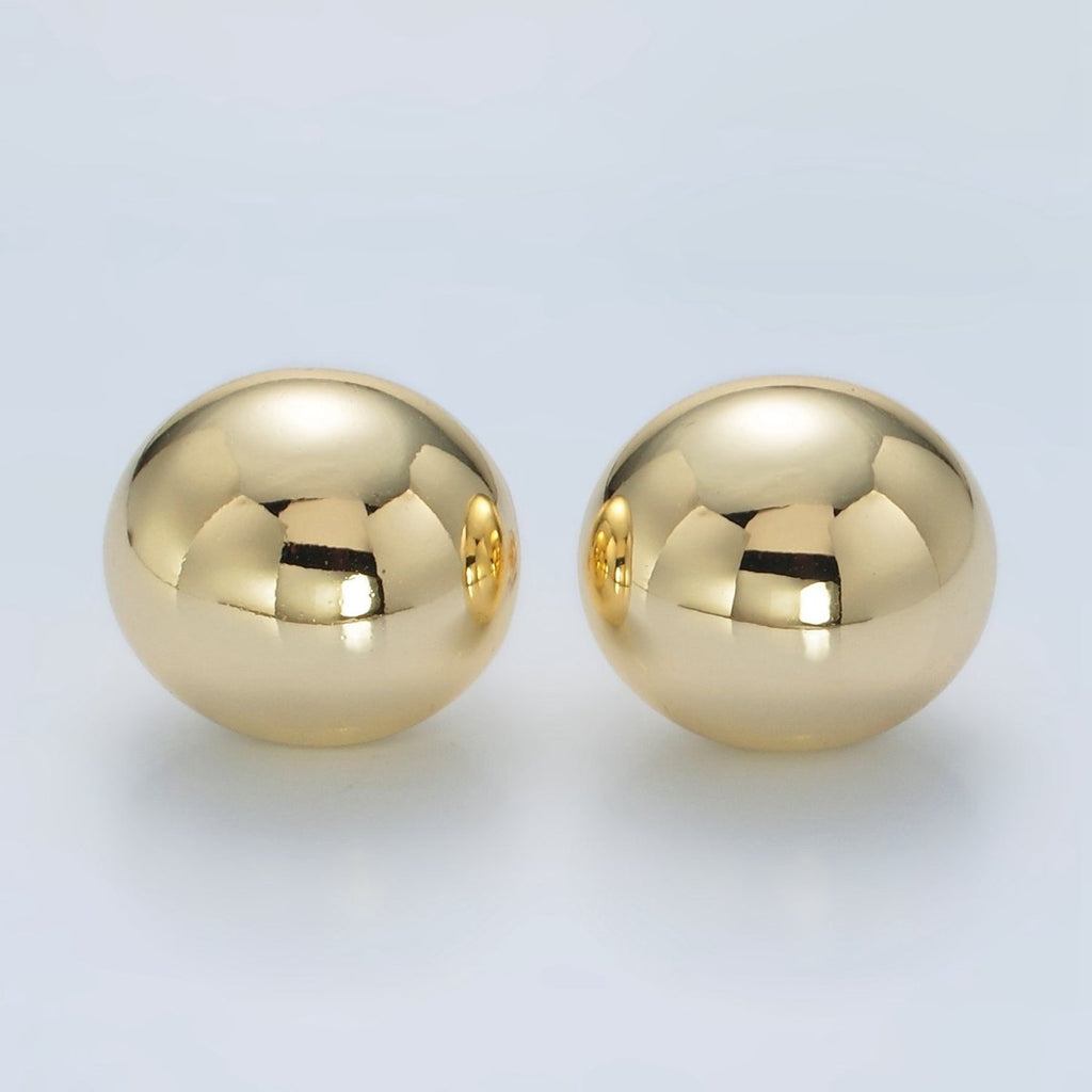 23mm Minimalist Round Dome Stud Earrings in Gold & Silver | AD648 AD649
