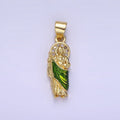 14K Gold plated 24mm Saint Jude Micro Paved CZ Religious Pendant | AA1143 - DLUXCA
