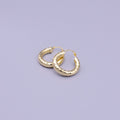 14K Gold plated 25mm, 35mm, 45mm, 55mm Triangle Multifaceted French Lock Latch Earrings | AE059 - AE062