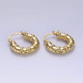 14K Gold plated 25mm Abstract Chubby Rope Tied French Lock Latch Earrings in Gold & Silver | AE077 AE078 - DLUXCA
