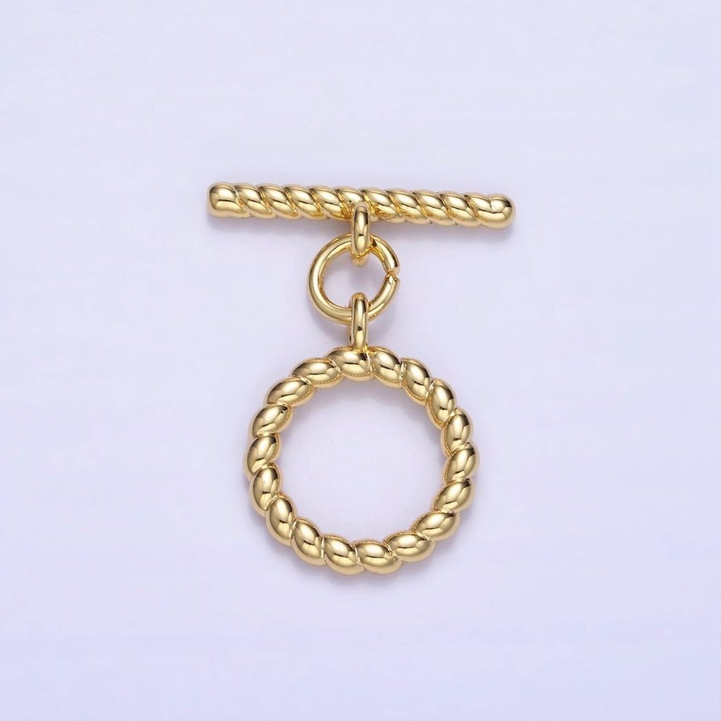 14K Gold plated 25mm Croissant Toggle Clasps Closure Findings | Z768 - DLUXCA