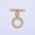 14K Gold plated 25mm Croissant Toggle Clasps Closure Findings | Z768 - DLUXCA