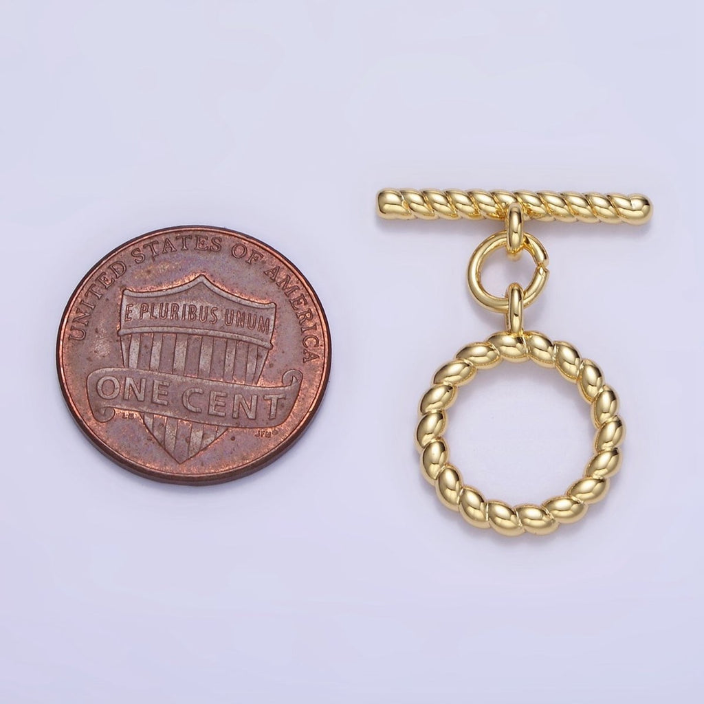 14K Gold plated 25mm Croissant Toggle Clasps Closure Findings | Z768 - DLUXCA
