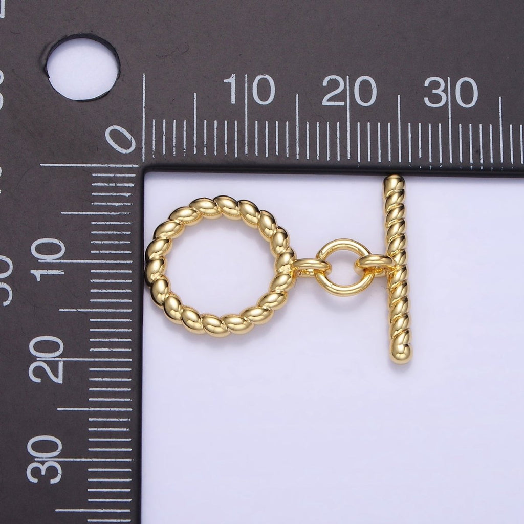 14K Gold plated 25mm Croissant Toggle Clasps Closure Findings | Z768 - DLUXCA