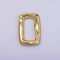 14K Gold plated 25mm Molten Rectangular Link Jewelry Finding Supply | Z615 - DLUXCA