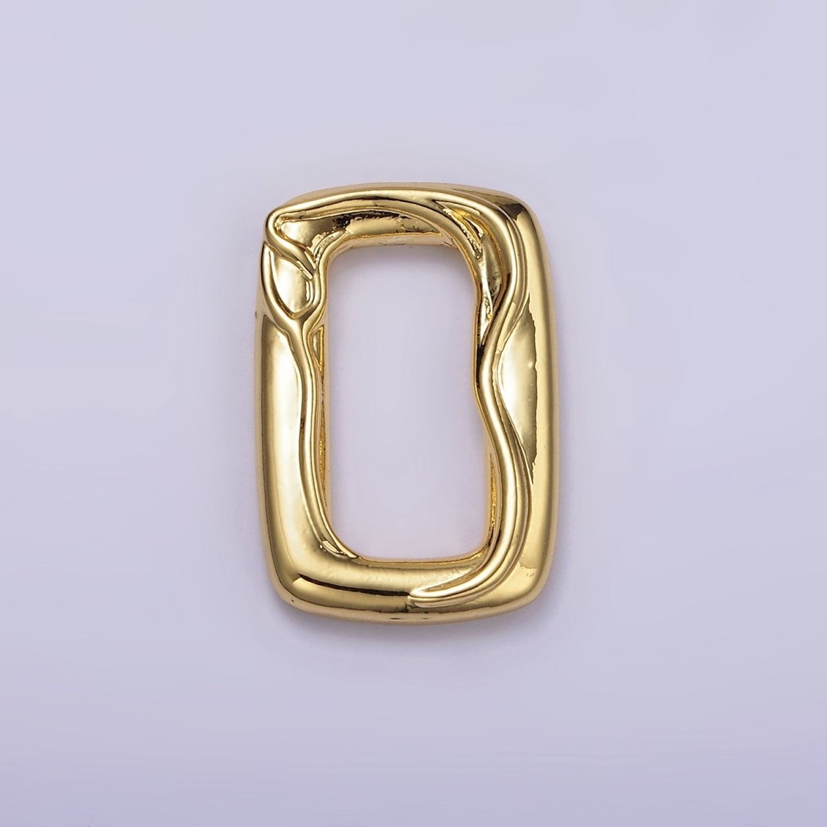 14K Gold plated 25mm Molten Rectangular Link Jewelry Finding Supply | Z615 - DLUXCA