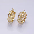 14K Gold plated 25mm Molten Weave French Lock Latch Hoop Earrings | AE900 - DLUXCA