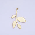 14K Gold plated 25mm Nature Leaf Minimalist Charm | AG636 - DLUXCA