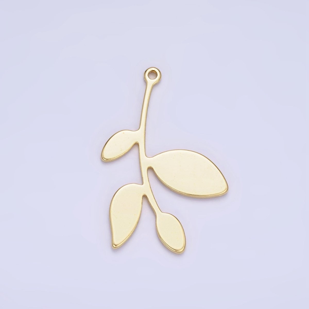 14K Gold plated 25mm Nature Leaf Minimalist Charm | AG636 - DLUXCA