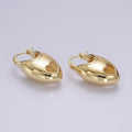 14K Gold plated 25mm Open Heart Sphere Dome Latch Hoop Earrings | AE168 - DLUXCA