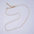 14K Gold plated 2.5mm Ringed Oval Freshwater Pearl 15.5 Inch Choker Necklace w. Extender | WA-1988 Clearance Pricing - DLUXCA