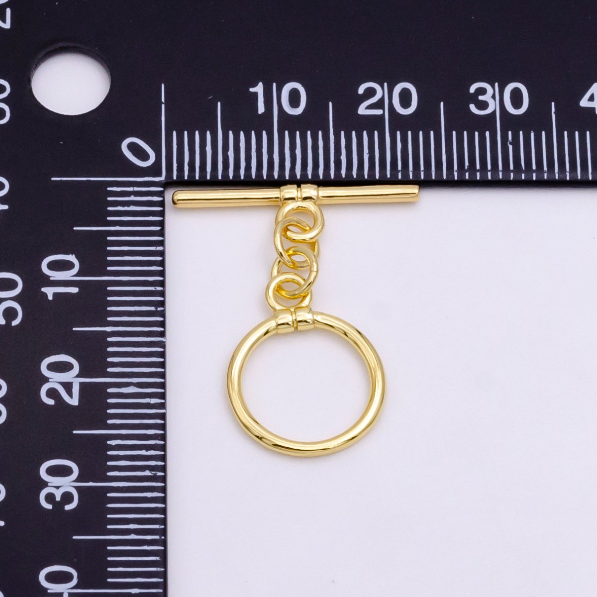 14K Gold plated 28mm Lined OT Toggle Clasps Closure Jewelry Findings | Z346 - DLUXCA