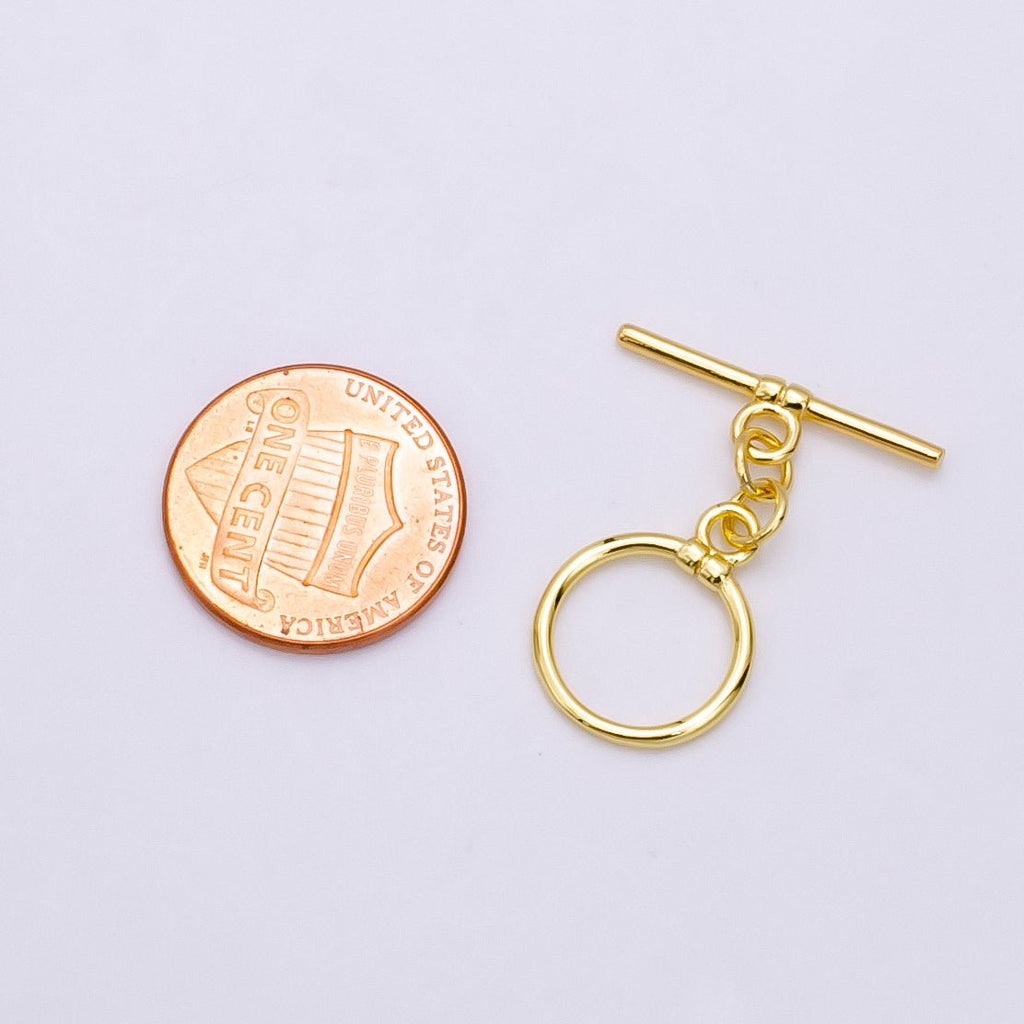 14K Gold plated 28mm Lined OT Toggle Clasps Closure Jewelry Findings | Z346 - DLUXCA