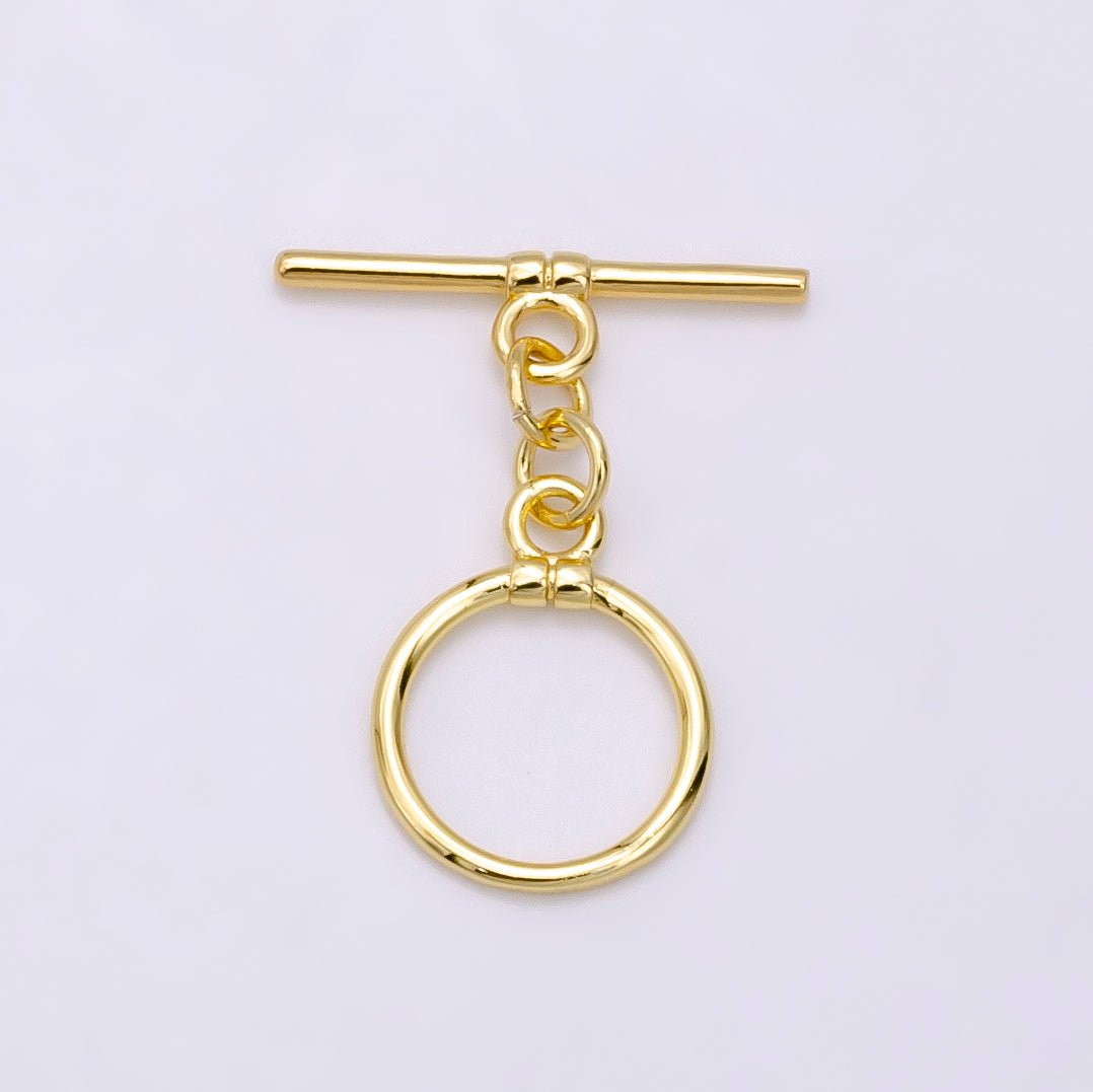 14K Gold plated 28mm Lined OT Toggle Clasps Closure Jewelry Findings | Z346 - DLUXCA