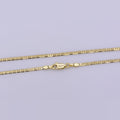 14K Gold plated 2mm Flat Edged Mariner 18 Inch Layering Chain Necklace | WA-400 Clearance Pricing - DLUXCA