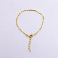 14K Gold plated 2mm Paperclip Cable Link 6 Inch Bracelet w. Extender | WA-2448 - DLUXCA