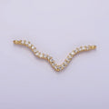 14K Gold plated 30mm Clear Micro Paved CZ Abstract Lined Connector | G115 - DLUXCA