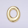 14K Gold plated 30mm Open Oblong Cable Link Charm Jewelry Finding Supply | Z620 - DLUXCA